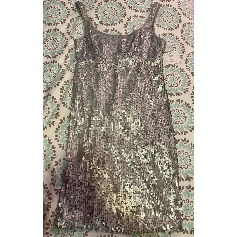 Silver Sequin Dress by Suzi Chin